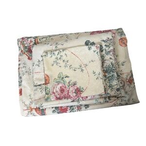 Queen VINTAGE LAUREN RALPH LAUREN sateen VILLANDRY  floral 100% SET ~ READ!!!